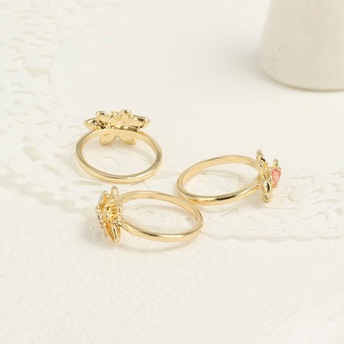 残りわずか】リング 9号 カラーフラワー ダブル【3color】 | リング