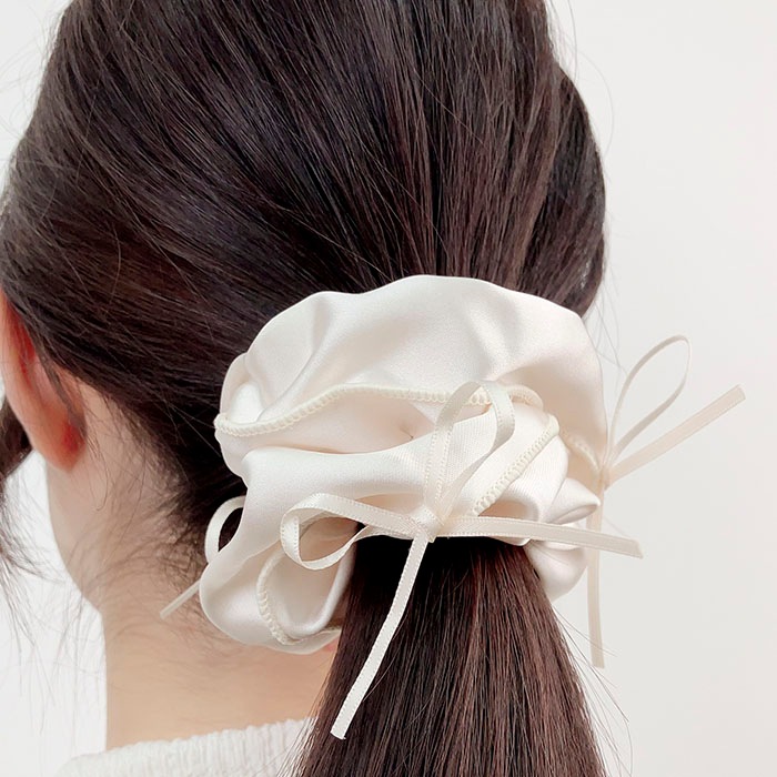 シュシュ サテン リボン【3color】 | ヘアアクセサリー,シュシュ 
