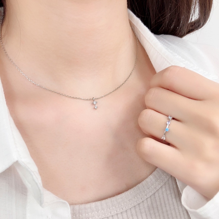 ネックレス ダブルシャイン キュービック【3color】 | キュービック