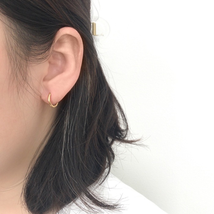 『melon 』ピアスお纏めページ ピアス K10/K18イエローゴールド マラカイト クォーツ ブルー