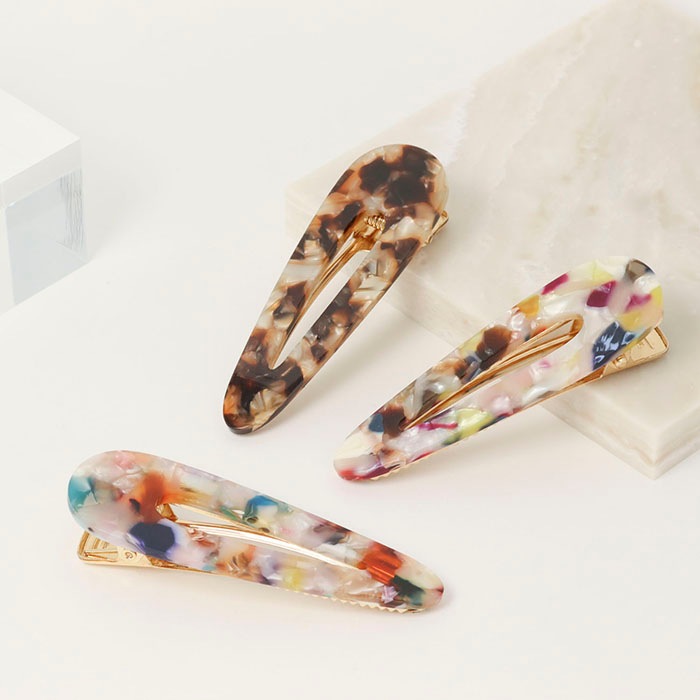 ヘアクリップ マーブル アセチ カラー【3color】 | ヘアアクセサリー