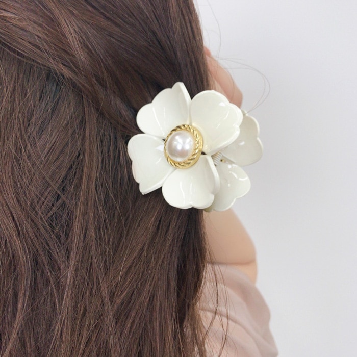 バンスクリップ フラワー パール【4color】 | ヘアアクセサリー,バンス