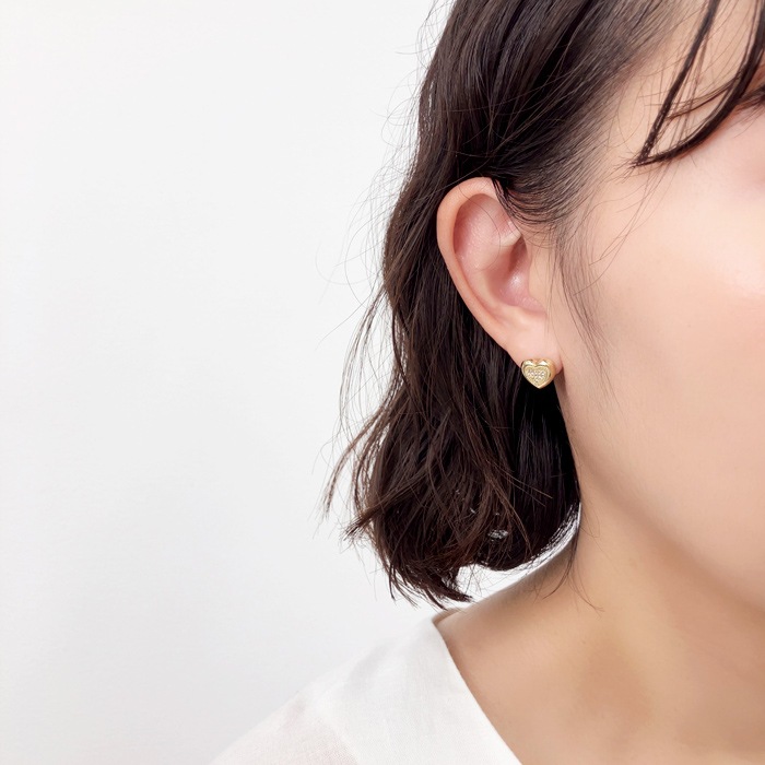 ピアス ハート パヴェ メタル | ピアス,ピアス,ハート | Mignon de