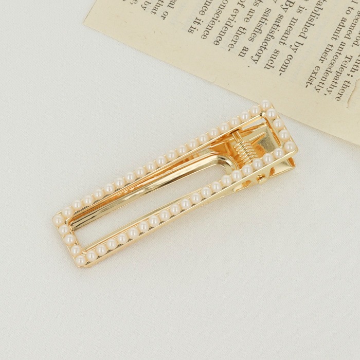 ヘアクリップ スクエア パール ストーン | ヘアアクセサリー,ヘアピン