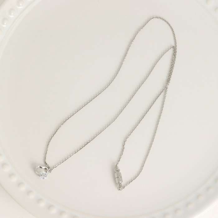 ネックレス オープンハート マグネット | キュービックジルコニア