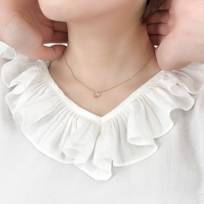 ネックレス オープンハート マグネット | キュービックジルコニア