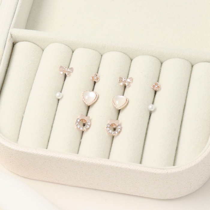 セットピアス 10個 5ペア ハート リース リボン【3color