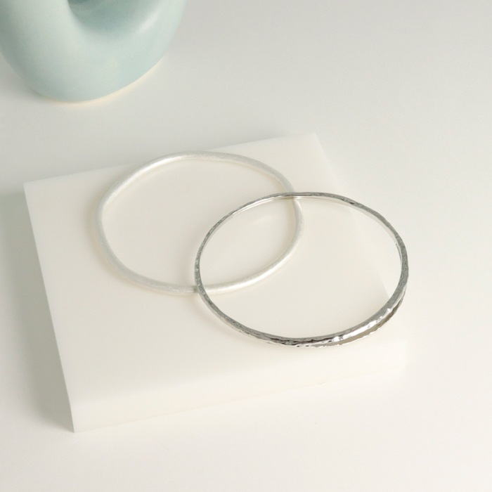 バングル ブレスレット メタル マット 2本セット | ブレスレット