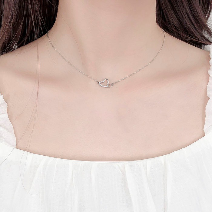 残りわずか】【ロジウム・ピンクシルバー完売】ネックレス ダブル