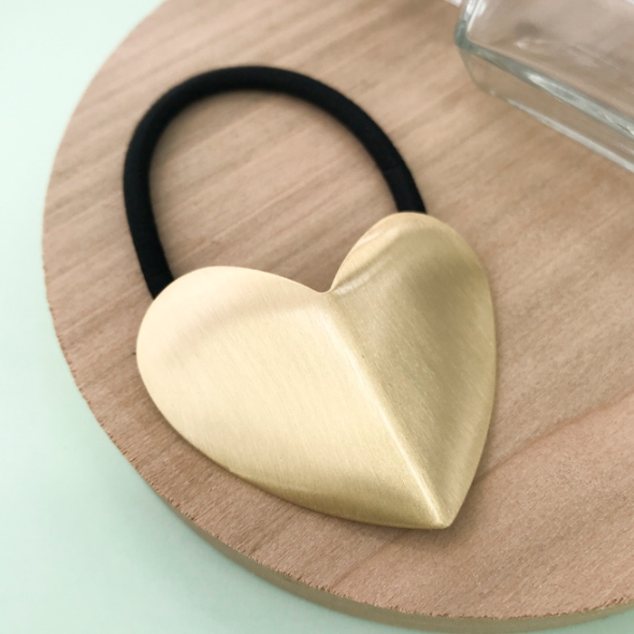 ヘアゴム ハート フォールド メタル | ヘアアクセサリー,ヘアゴム