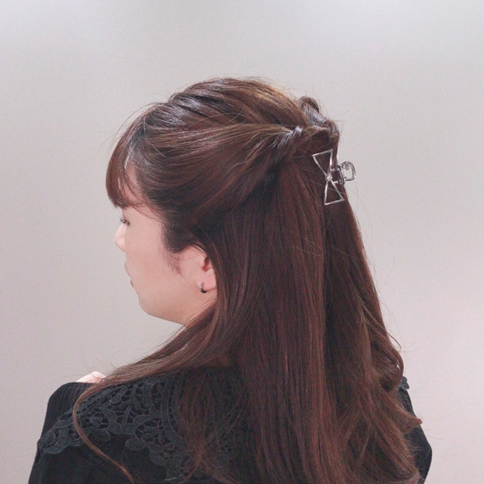 バンスクリップ メタル リボン パール | ヘアアクセサリー,バンス