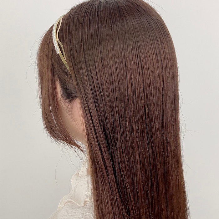 カチューシャセット レイヤードメタル ダブルパール | ヘア