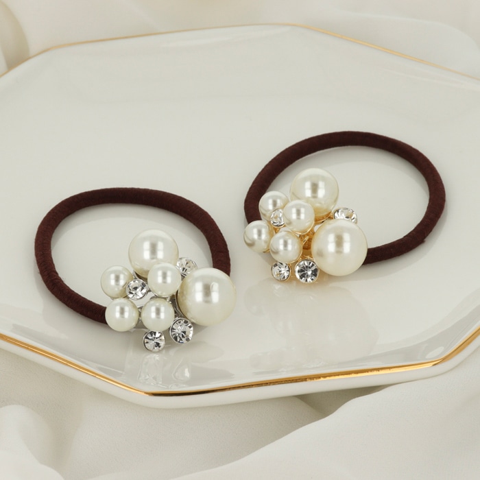 ヘアゴム ランダム パール ストーン | ヘアアクセサリー,ヘアゴム
