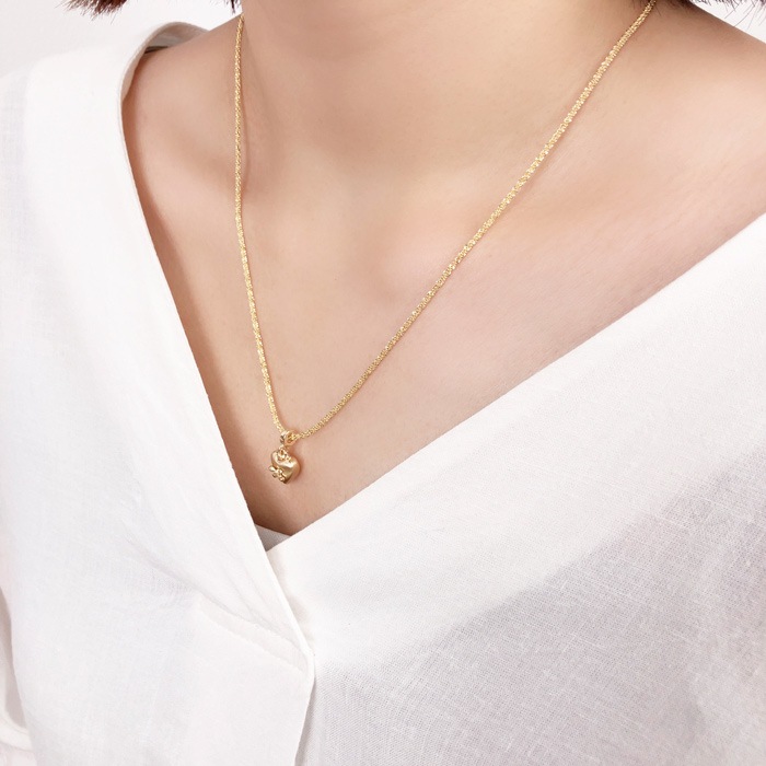 ネックレス ハート リボン メタル マット | ネックレス,ハート