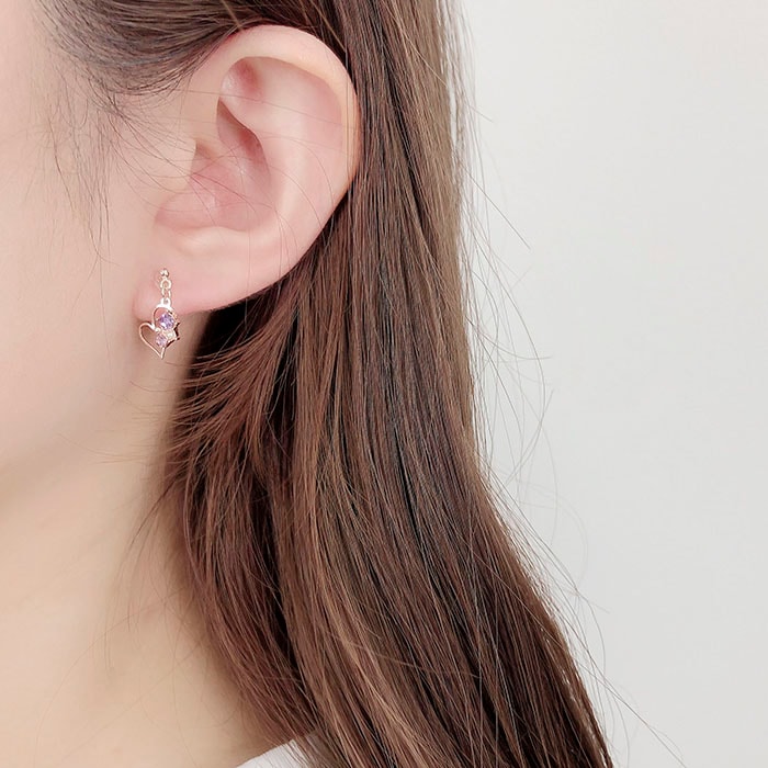 ノンホール オープンハート ダブルストーン パール【3color