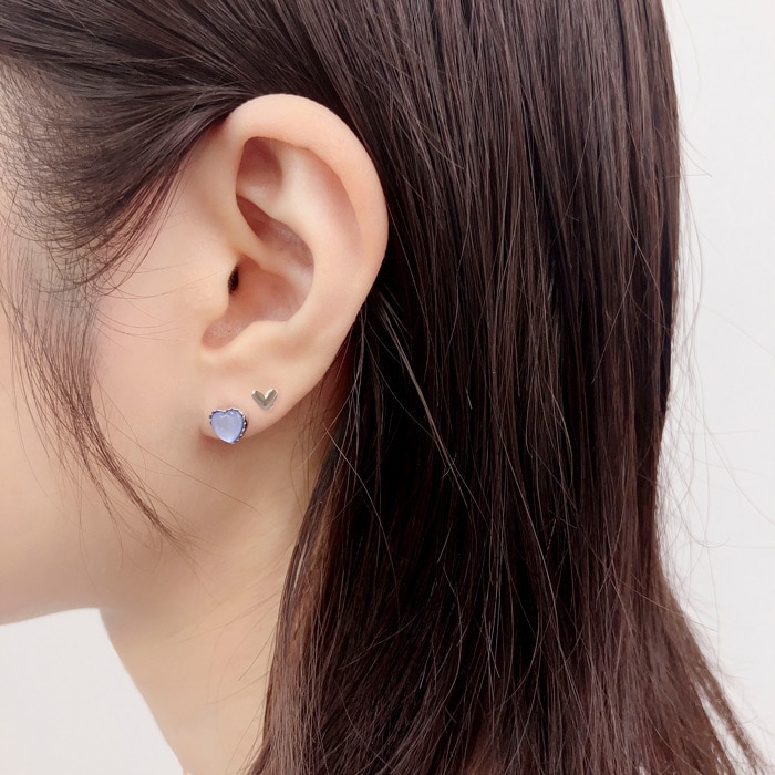 セットピアス 10個 5ペア カラー パール ハート【3color