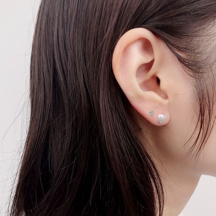 セットピアス 10個 5ペア カラー パール ハート【3color