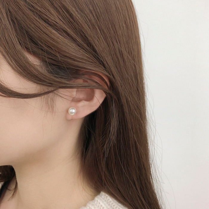 ビジューとパールのリボンカチューシャ(オーガンジー)ピアス
