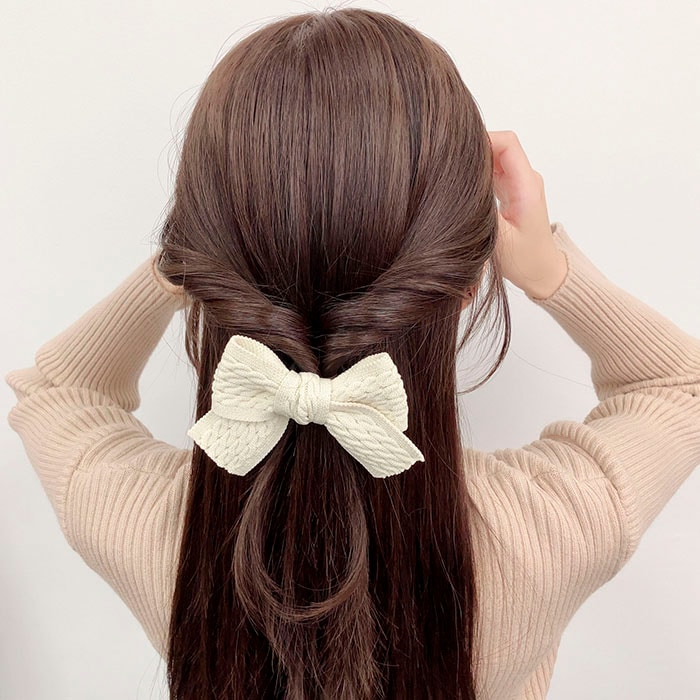 残りわずか】ヘアゴム ニット リボン ワイド | ヘアアクセサリー  