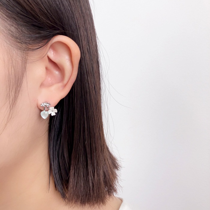残りわずか】ピアス チェリー型 フラワー ハート【3color】 | ピアス