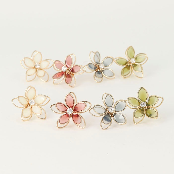 ノンホール クラシカルカラー フラワー【4color】 | イヤリング,ノン