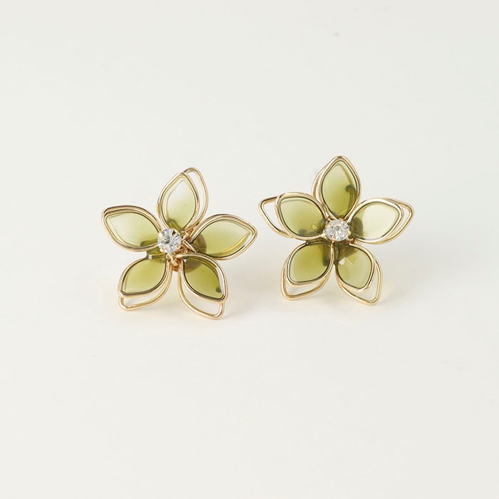 ノンホール クラシカルカラー フラワー【4color】 | イヤリング,ノン