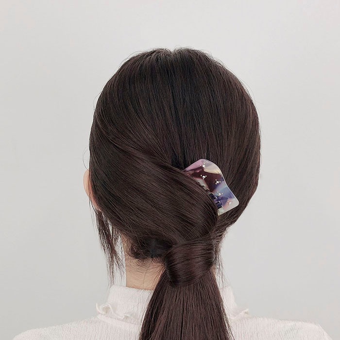 コーム アクリル ウェーブ ストーン ピンク | ヘアアクセサリー