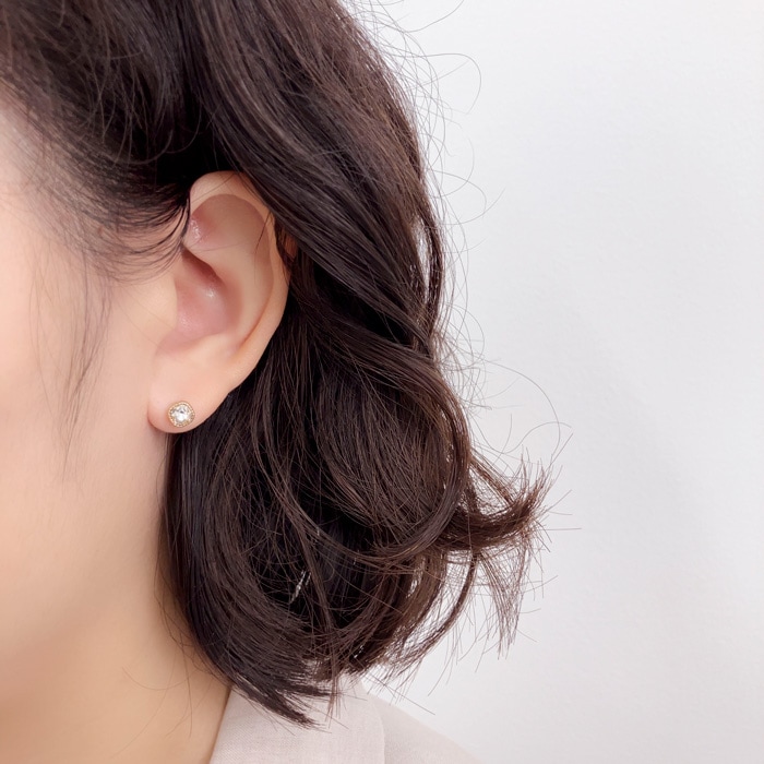 樹脂ピアスセット 6個 3ペア スクエア ビジュー【3color】 | ピアス