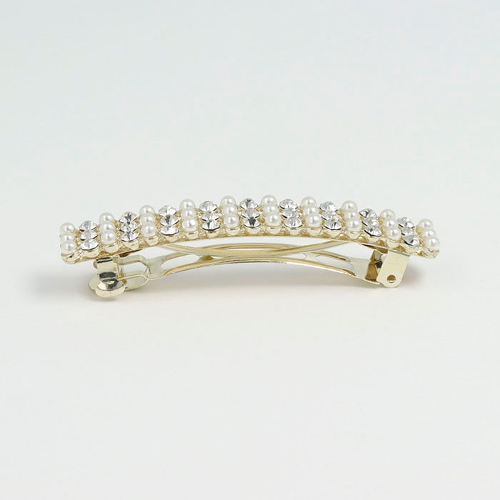 【LELET NY】 ヘアーアクセサリー バレッタ ビジュー パール バレッタ パール スクエア ビジュー | ヘアアクセサリー