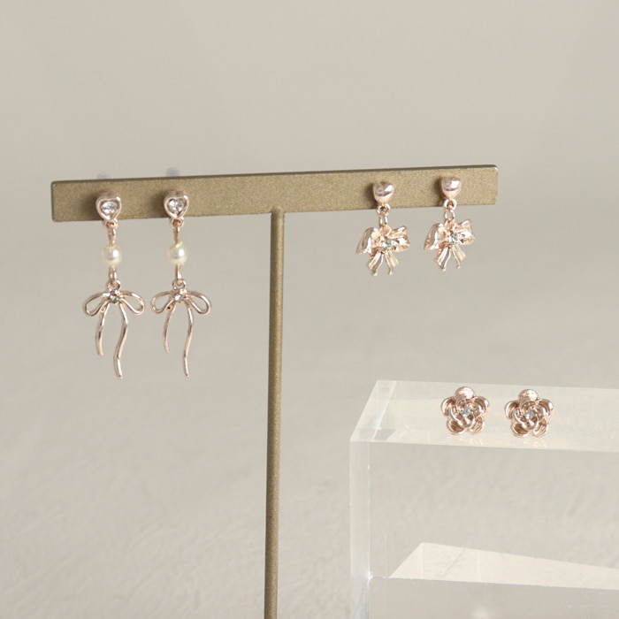 セットピアス 6個 3ペア リボン バラ ハート | ピアス,セット