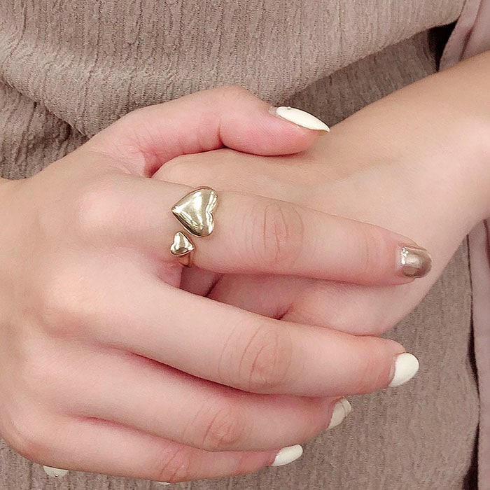 フォークリング 13号 ダブルハート メタル | リング,ハート | Mignon