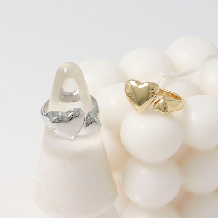 フォークリング 13号 ダブルハート メタル | リング,ハート | Mignon