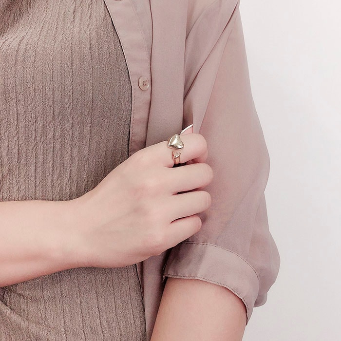 フォークリング 13号 ダブルハート メタル | リング,ハート | Mignon