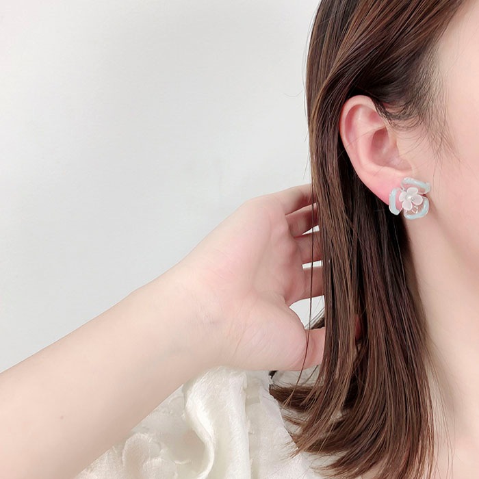 残りわずか】ピアス クリア ニュアンス フラワー | ピアス,ピアス  