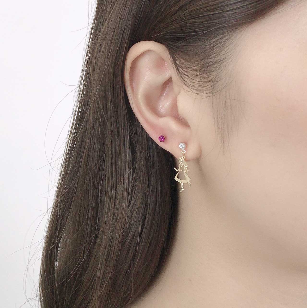 樹脂ピアスmisa★様 樹脂ピアス ストーン メタル スター クレッセントムーン 5個