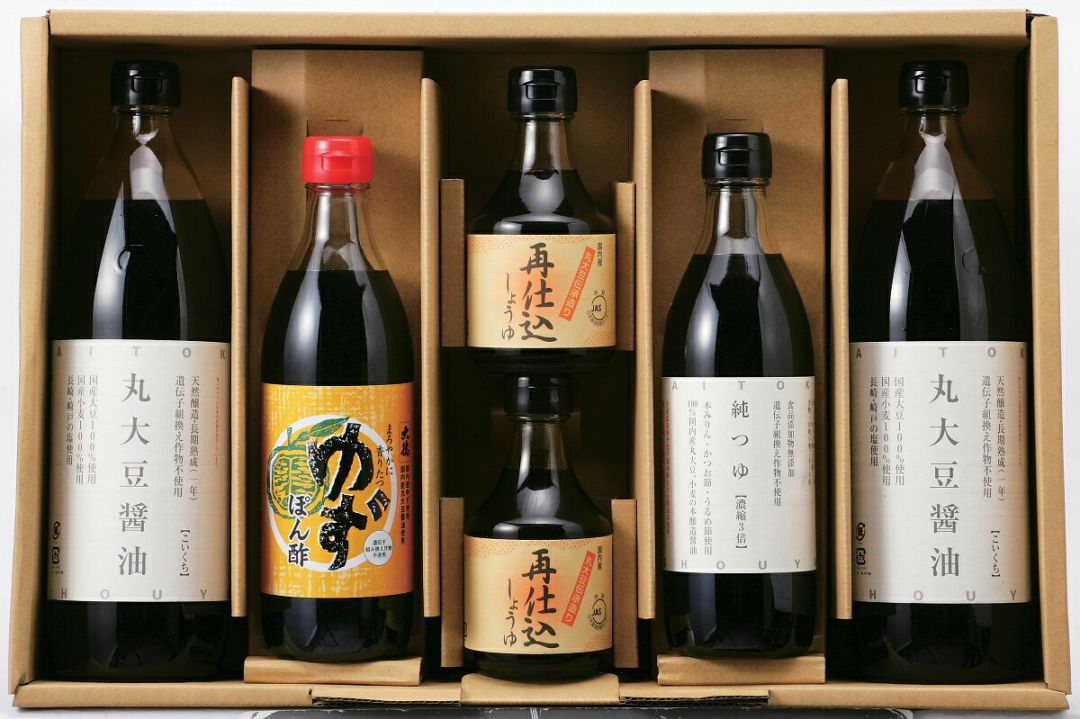 調味料 ギフト 丸大豆醤油、再仕込み醤油、ゆずぽん、純つゆセットM6