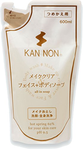 【メイクも落とせる！観音温泉 フェイス&ボディソープ 詰替え用 600ml】" 地下600mから汲み上げた清ぼくな“超軟水”強アルカリ単純泉！