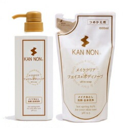【メイクも落とせる！観音温泉 フェイス&ボディソープ 本体 700mｌ・詰替600ｍｌお得なセット】