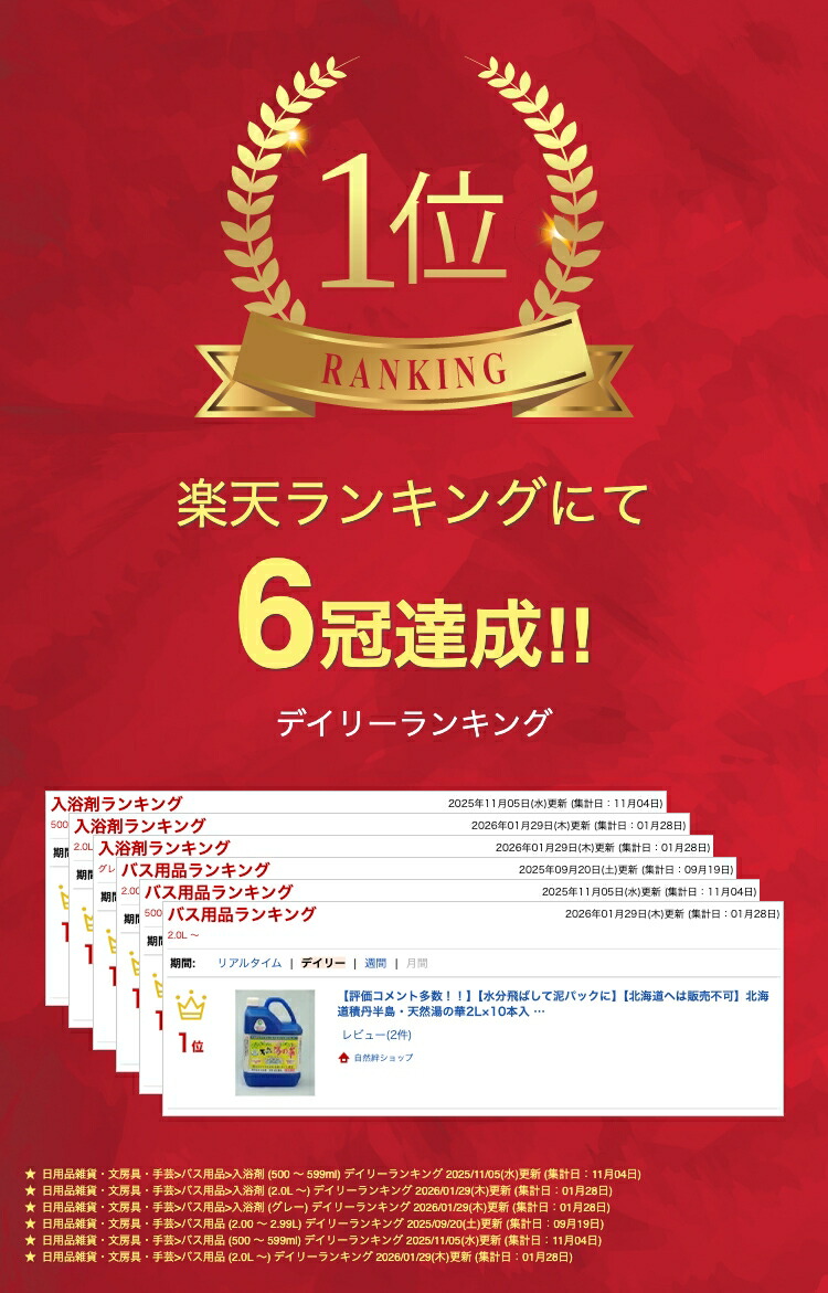 【評価コメント多数!!】【水分飛ばして泥パックに】【北海道へは販売不可】北海道積丹半島・天然湯の華2L×10本入 積丹半島余市産 湯の華