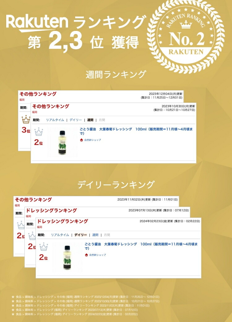 大葉春菊ドレッシング 100ml