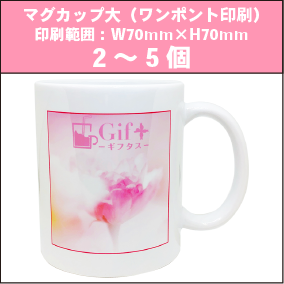 マグカップ大(ワンポイント印刷)2~5個