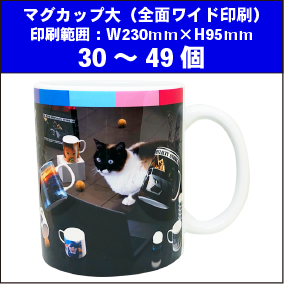 マグカップ大(全面ワイド印刷)30~49個