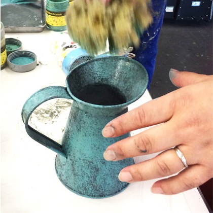 ＊植木鉢もおしゃれに変身＊　　　　　　　　　　　緑青セット