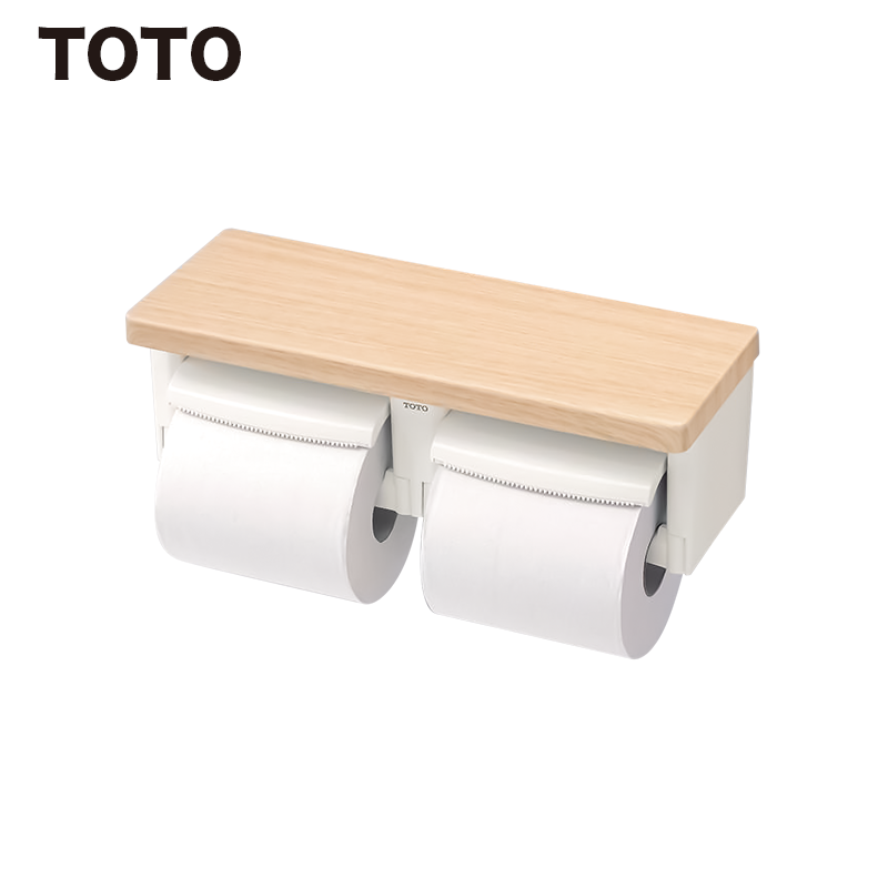 新品　ペーパーホルダー　TOTO 棚付二連紙巻器 マットタイプ ライトウッドN 新品 ペーパーホルダー TOTO 棚付二連紙巻器 マットタイプ ライト