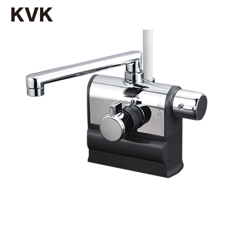 KVK デッキ形サーモスタット式シャワー（300mmパイプ付）（撥水） 浴室用水栓 KVK デッキ形サーモスタット式シャワー（300mmパイプ付）（撥水