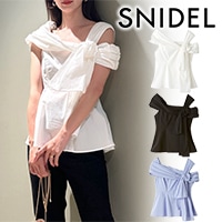 SNIDEL - 【新品未使用】SNIDEL♡アシメリボンブラウス ブルー SNIDEL アシメリボンブラウススナイデルブルーアシンメトリー