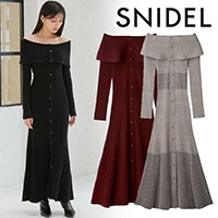SNIDEL オフショルワンピース　スナイデル SALE50%OFF】SNIDEL スナイデル オフショルボタンニット