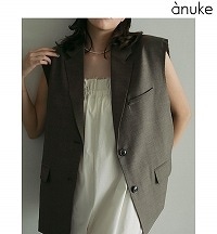 【在庫あり】 SALE30%OFF】anuke アンヌーク Cutoff Over Vest 62510103 トップス