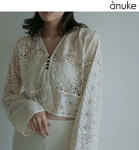 アンヌークPatchwork Lace Cardiganブラック ànuke online store（アンヌーク） / Patchwork Lace