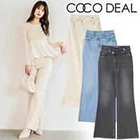 SALE★→デニムリメイク☆淡色フレアー SALE40%OFF】COCODEAL ココディール フロントリメイクフレア